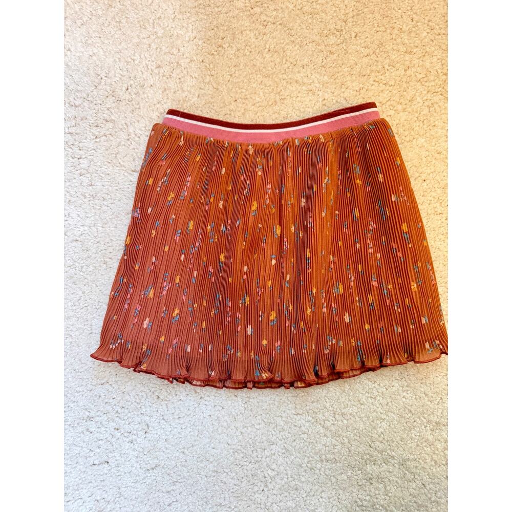 Matilda Jane Winnie Pleated brown skirt with pink and floral pattern size 2T